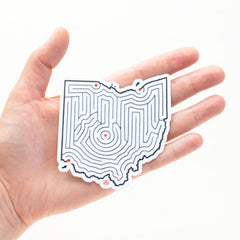 Ohio Maze State Map Die Cut Vinyl Sticker | 3.25x3.25 inches