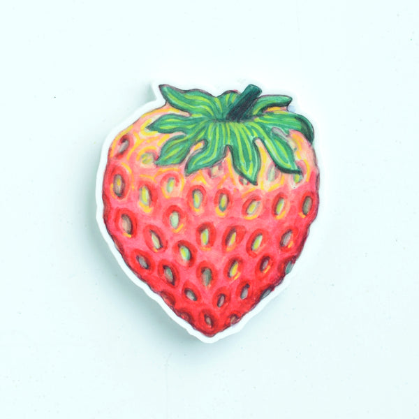 Strawberry Sticker | Premium Die Cut Vinyl | 2.75 x 3 inches