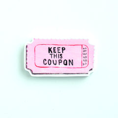 Keep This Coupon Pink Winning Ticket Sticker | Premium Die Cut Vinyl | 3 x 1.7 inches
