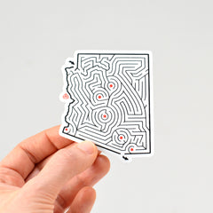 Arizona Maze State Map Sticker | Premium Die Cut Vinyl | 2.75 x 3.25 inches