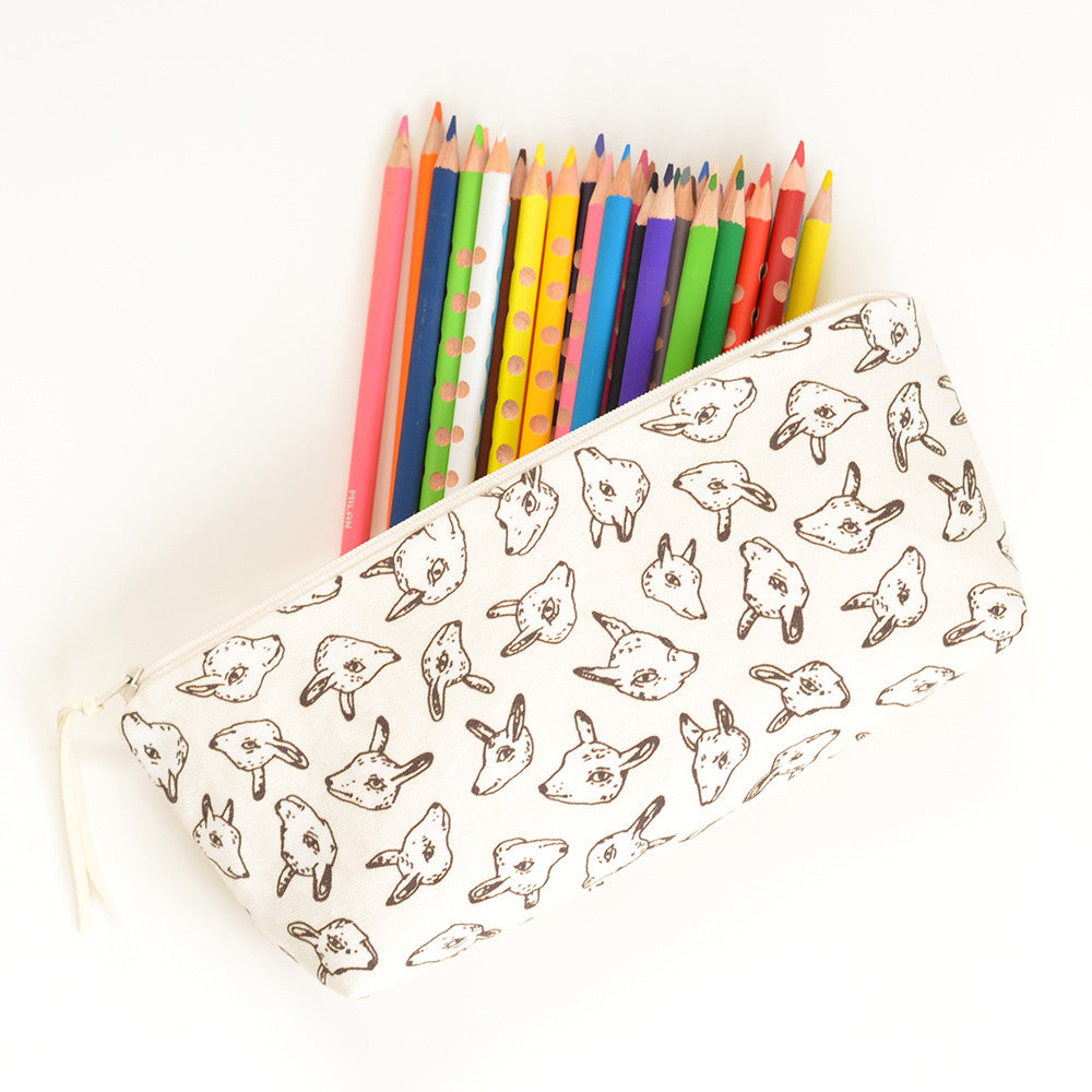 Animal Heads Pencil Pouch | Orignal Fabric by Marie Gardeski