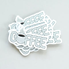 Coffee Maze Sticker | Wordplay | Premium Die Cut Vinyl | 1.5 x 3 inches | Hand-Designed