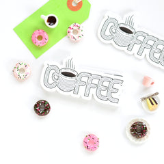 Coffee Maze Sticker | Wordplay | Premium Die Cut Vinyl | 1.5 x 3 inches | Hand-Designed