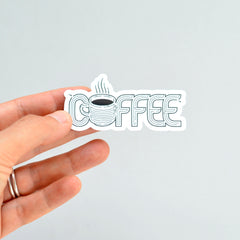 Coffee Maze Sticker | Wordplay | Premium Die Cut Vinyl | 1.5 x 3 inches | Hand-Designed