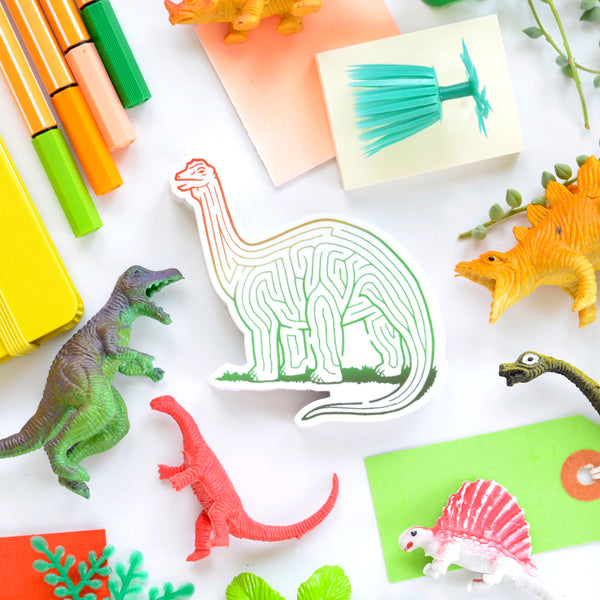 Dinosaur Maze Sticker | Vulcanodon | Premium Die Cut Vinyl | 3 x 3 inches | Hand-Designed