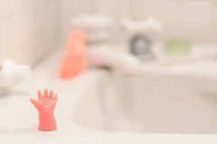 Doll Hand Shaped Soap by Marie Gardeski With Vegetable Glycerin - Handsoap Set Assorted Shapes and Colors - On Bathroom Sink