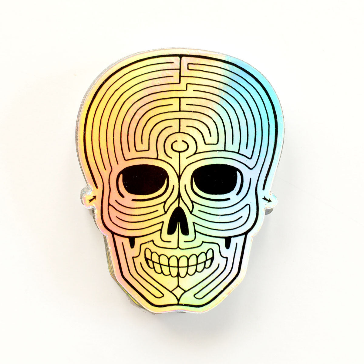 Holographic Skull Maze Die Cut Vinyl Sticker | 2.25 x 3"