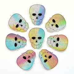 Holographic Skull Maze Die Cut Vinyl Sticker | 2.25 x 3"