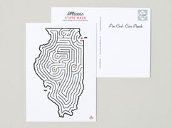 Illinois Maze Postcard designed by David Birkey | imaginaryanimal.com