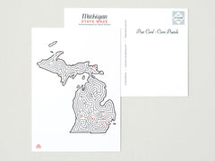 Michigan Maze Postcard designed by David BIrkey | imaginaryanimal.com