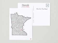 Minnesota Maze Postcard designed by David Birkey | imaginaryanimal.com