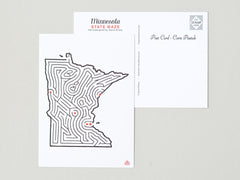 Minnesota Maze Postcard designed by David Birkey | imaginaryanimal.com