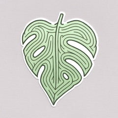Monstera Split Leaf Philodendron Maze Sticker | 3x3.5 inches