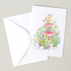 Nature Cake Birthday Greeting Card | Illustration by Marie Gardeski