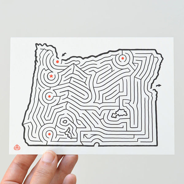 Oregon Map Maze Postcard