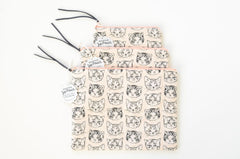 Cute Cats Small Flat Pouch | Peach/Grey