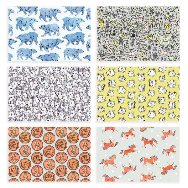 Surface Pattern Postcard Set | 6 Textile Designs by Marie Gardeski