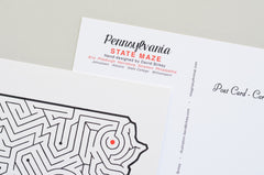 Pennsylvania Map Maze Postcard Detail