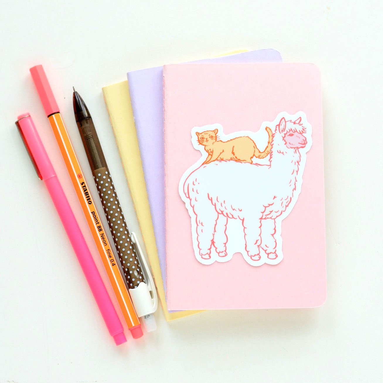 Cute Llama and Cat Sticker