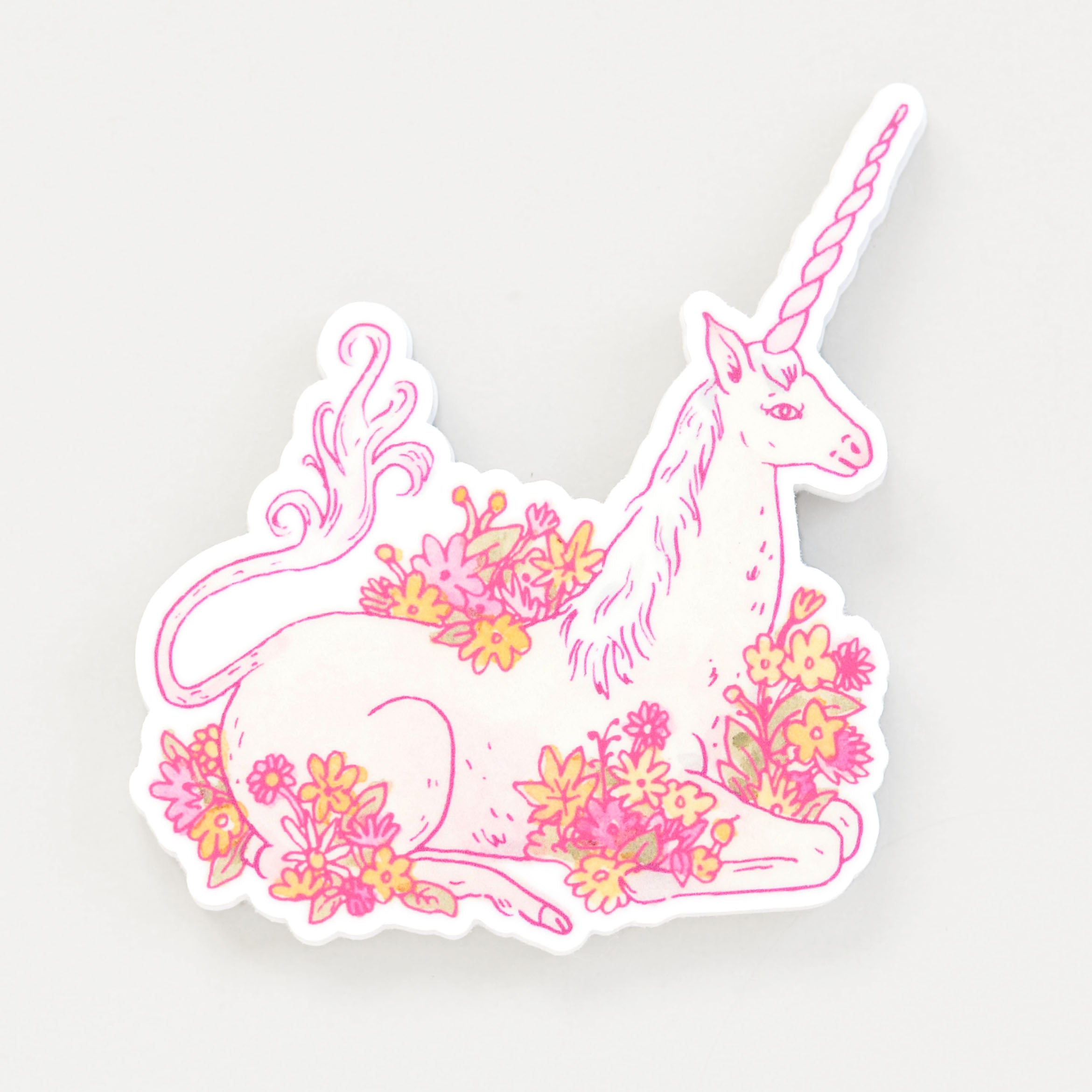 Unicorn Sticker- Beautiful Illustrated Mythical Creature | Animal Decal | Premium Die Cut Vinyl | 3.5 x 3.25 inches