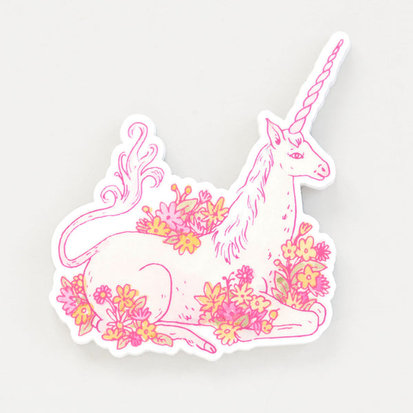 Unicorn Sticker- Beautiful Illustrated Mythical Creature | Animal Decal | Premium Die Cut Vinyl | 3.5 x 3.25 inches