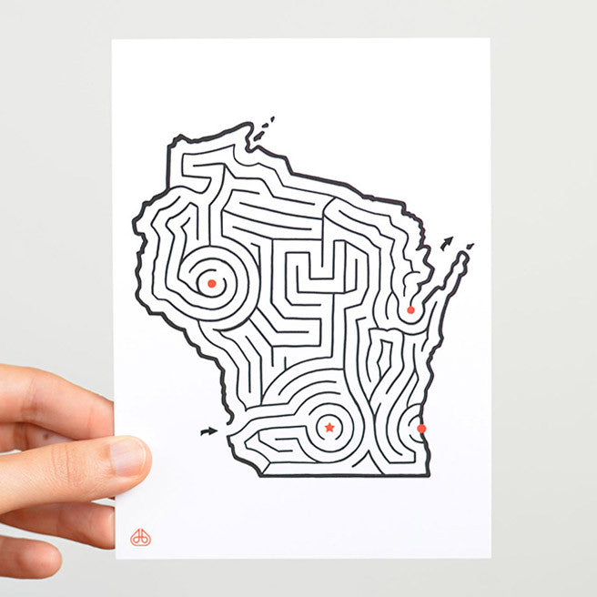 Wisconsin Maze Postcard © David Birkey | imaginaryanimal.com