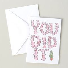 You Did It | Congratulations Greeting Card | Humorous Illustration by Marie Gardeski