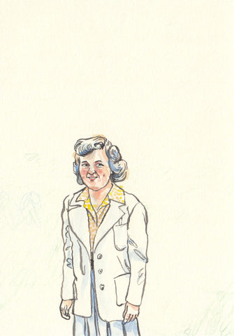 Original Pencil & Watercolor Drawing | Sophie on Tuesday