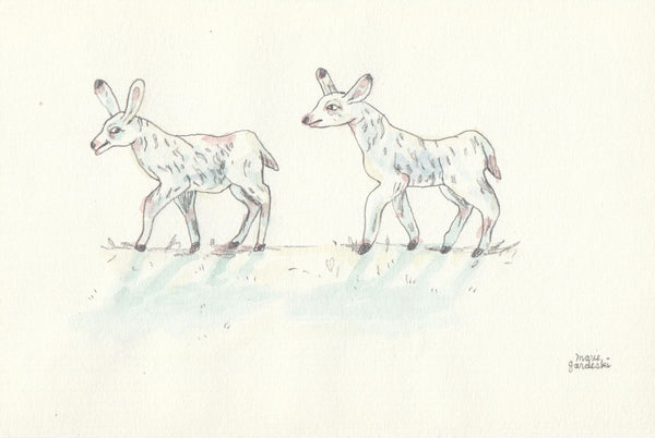 Original Pencil & Watercolor Drawing | Come Follow Me