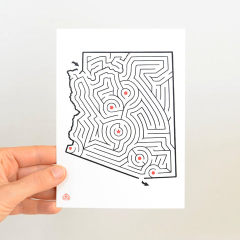 Arizona Maze 5x7" Postcard