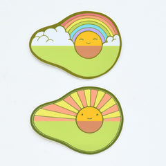 Avocado Rainbow / Avocado Sunrise Stickers | Premium Die Cut Vinyl | 3.25 x 2.5 inches