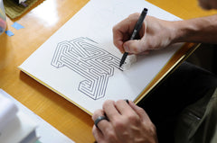 Jack Name Maze - Printable PDF - Hand drawing in progress
