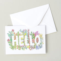 Hello in Flowers Greeting Card | Illustration by Marie Gardeski