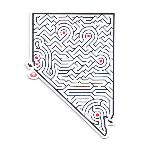 Nevada State Maze Sticker White Background