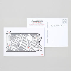 Pennsylvania Map Maze Postcard Front and Back