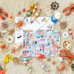 Ahoy! Nautical Beach Theme Greeting Card or Postcard