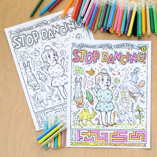 Color Club Page #1 | Stop Dancing! | Instant Download Printable PDF