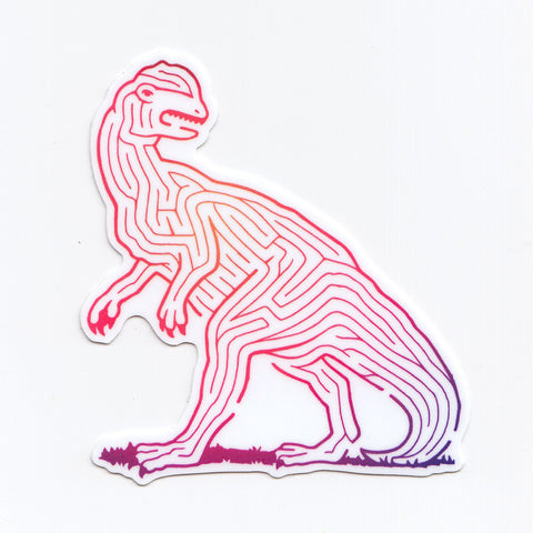 Dinosaur Maze Sticker | Dilophosaurus | Premium Die Cut Vinyl | 2.5 x 3 inches | Hand-Designed