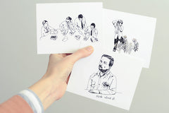 Postcard Set | 3 Ink Drawings by Marie Gardeski