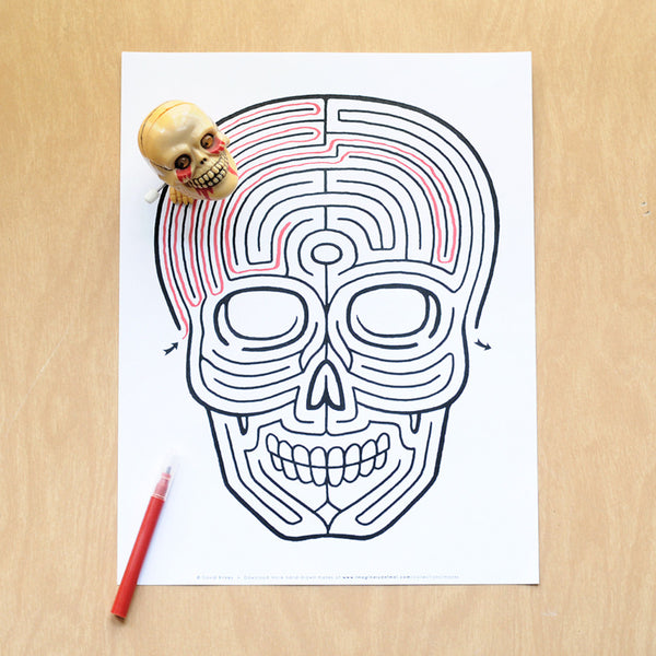 Skull Maze | Instant Download Printable PDF